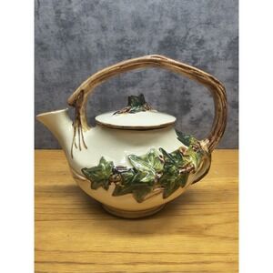 Vintage 1940's  McCoy Pottery Ivy Leaf  And Twig Teapot